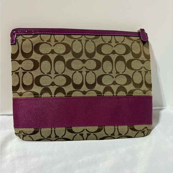 Coach Signature Purple Stripe Tablet Case Sleeve Cover - Picture 1 of 7